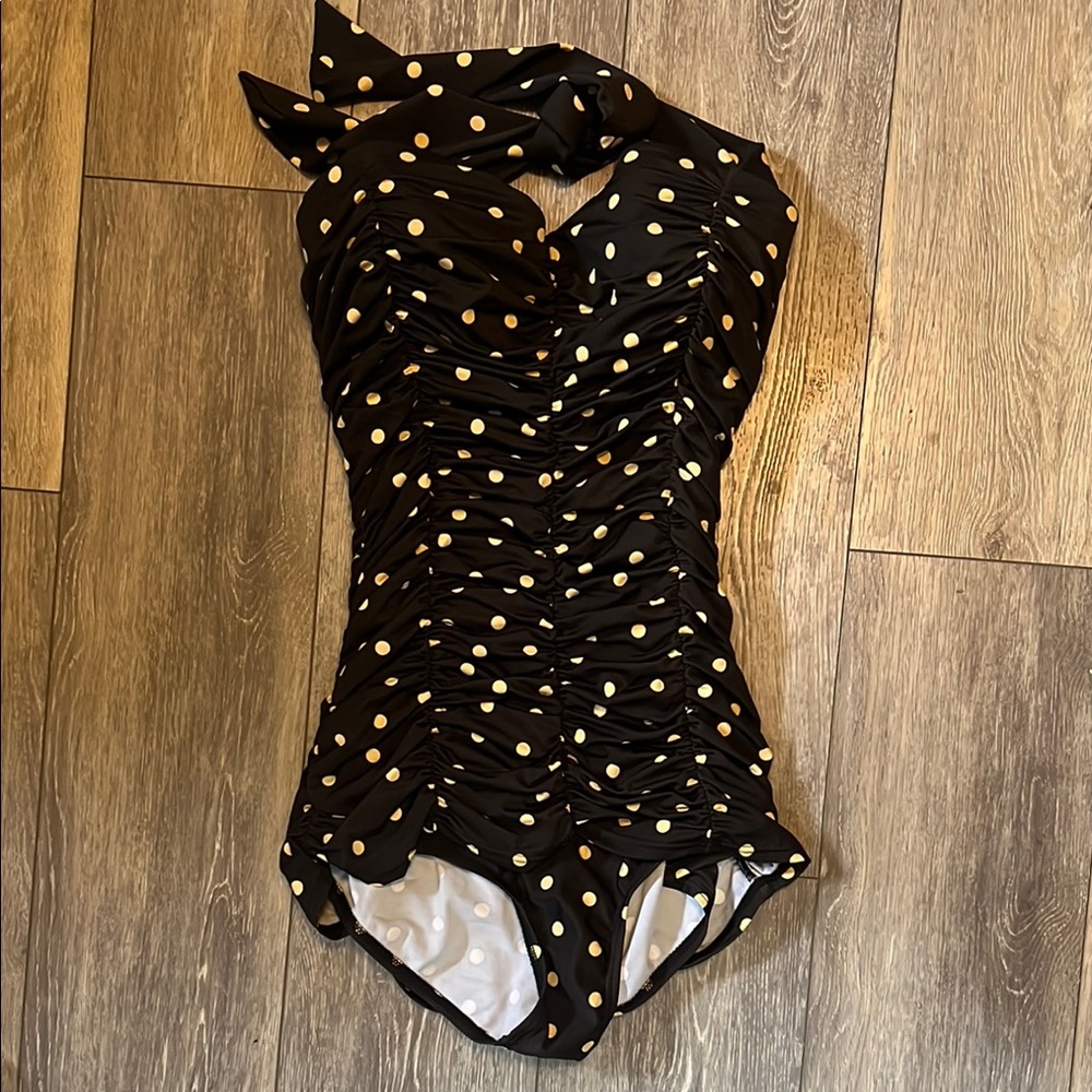 Polka Dot Black and White Women's Swimsuit
